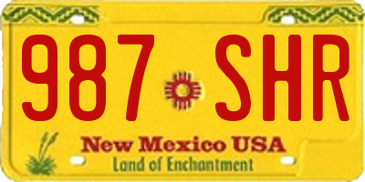 NM license plate 987SHR