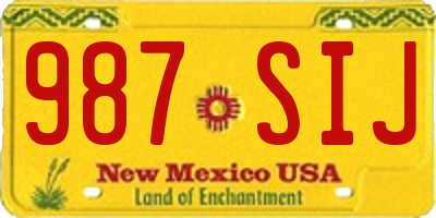 NM license plate 987SIJ
