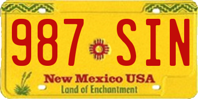 NM license plate 987SIN