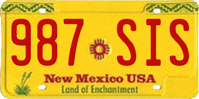 NM license plate 987SIS