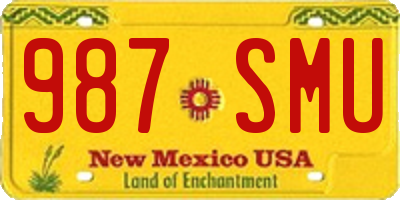 NM license plate 987SMU