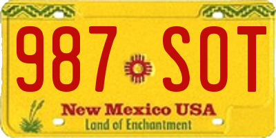 NM license plate 987SOT