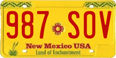 NM license plate 987SOV