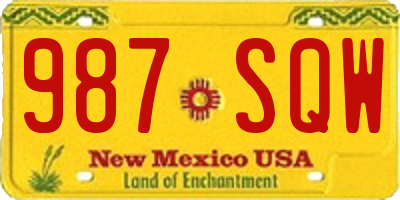 NM license plate 987SQW