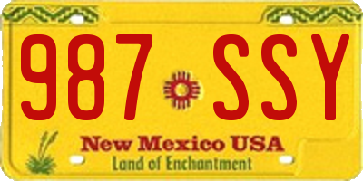 NM license plate 987SSY