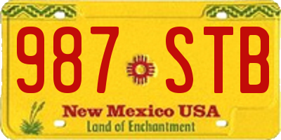 NM license plate 987STB