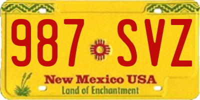 NM license plate 987SVZ