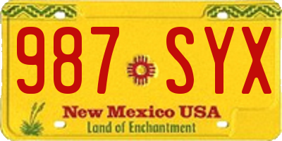 NM license plate 987SYX