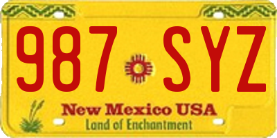 NM license plate 987SYZ