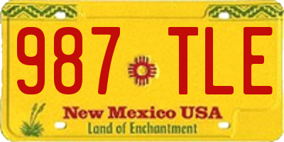 NM license plate 987TLE