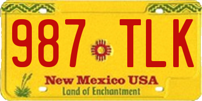 NM license plate 987TLK