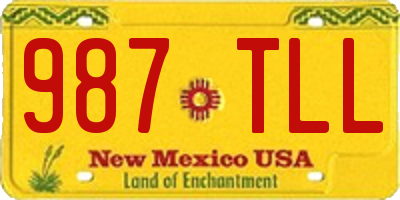 NM license plate 987TLL