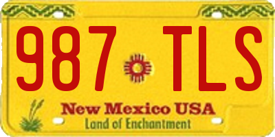 NM license plate 987TLS