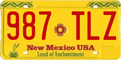 NM license plate 987TLZ