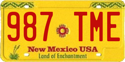 NM license plate 987TME