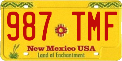 NM license plate 987TMF
