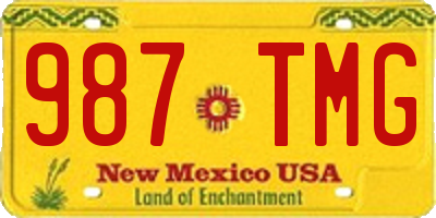 NM license plate 987TMG