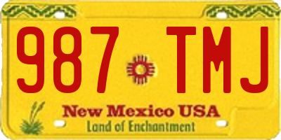NM license plate 987TMJ