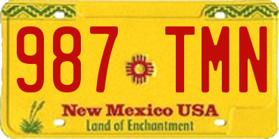 NM license plate 987TMN