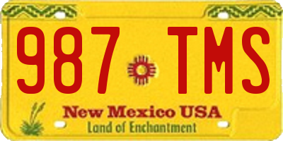 NM license plate 987TMS