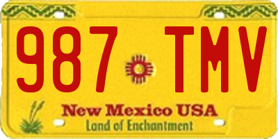 NM license plate 987TMV