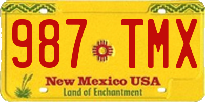 NM license plate 987TMX