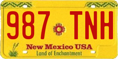 NM license plate 987TNH
