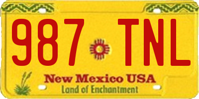 NM license plate 987TNL