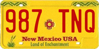 NM license plate 987TNQ