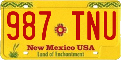 NM license plate 987TNU