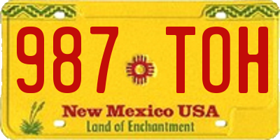 NM license plate 987TOH