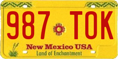 NM license plate 987TOK
