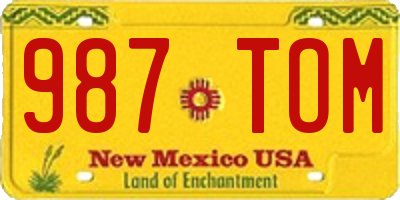 NM license plate 987TOM