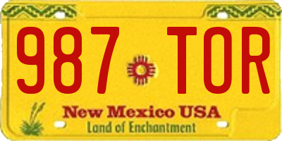 NM license plate 987TOR