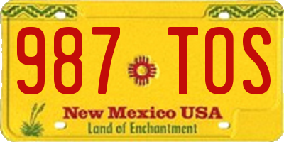 NM license plate 987TOS