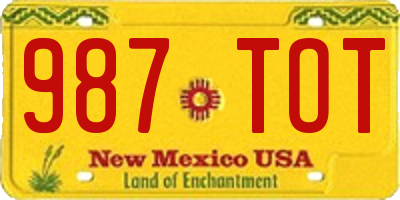 NM license plate 987TOT