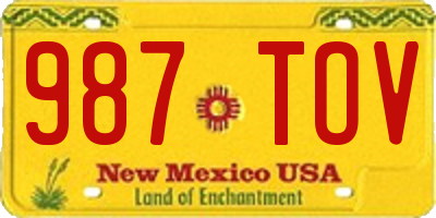 NM license plate 987TOV