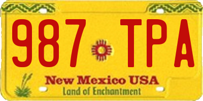 NM license plate 987TPA
