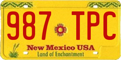 NM license plate 987TPC