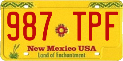 NM license plate 987TPF