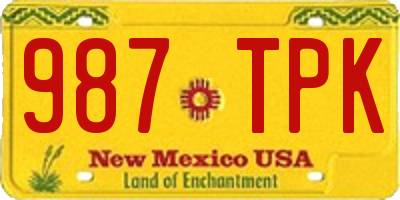 NM license plate 987TPK
