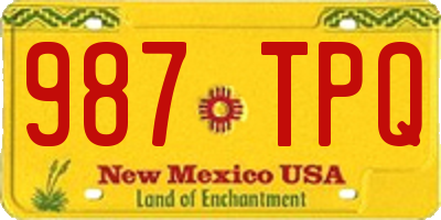 NM license plate 987TPQ