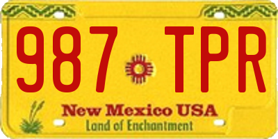 NM license plate 987TPR