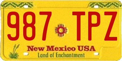 NM license plate 987TPZ