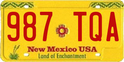 NM license plate 987TQA