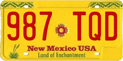 NM license plate 987TQD