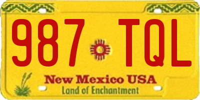 NM license plate 987TQL