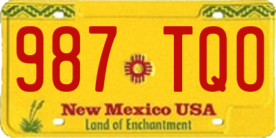 NM license plate 987TQO