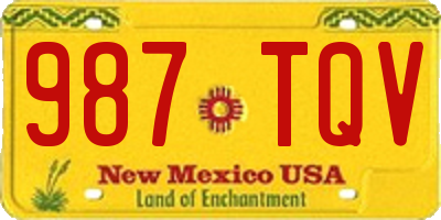 NM license plate 987TQV