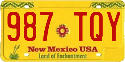 NM license plate 987TQY